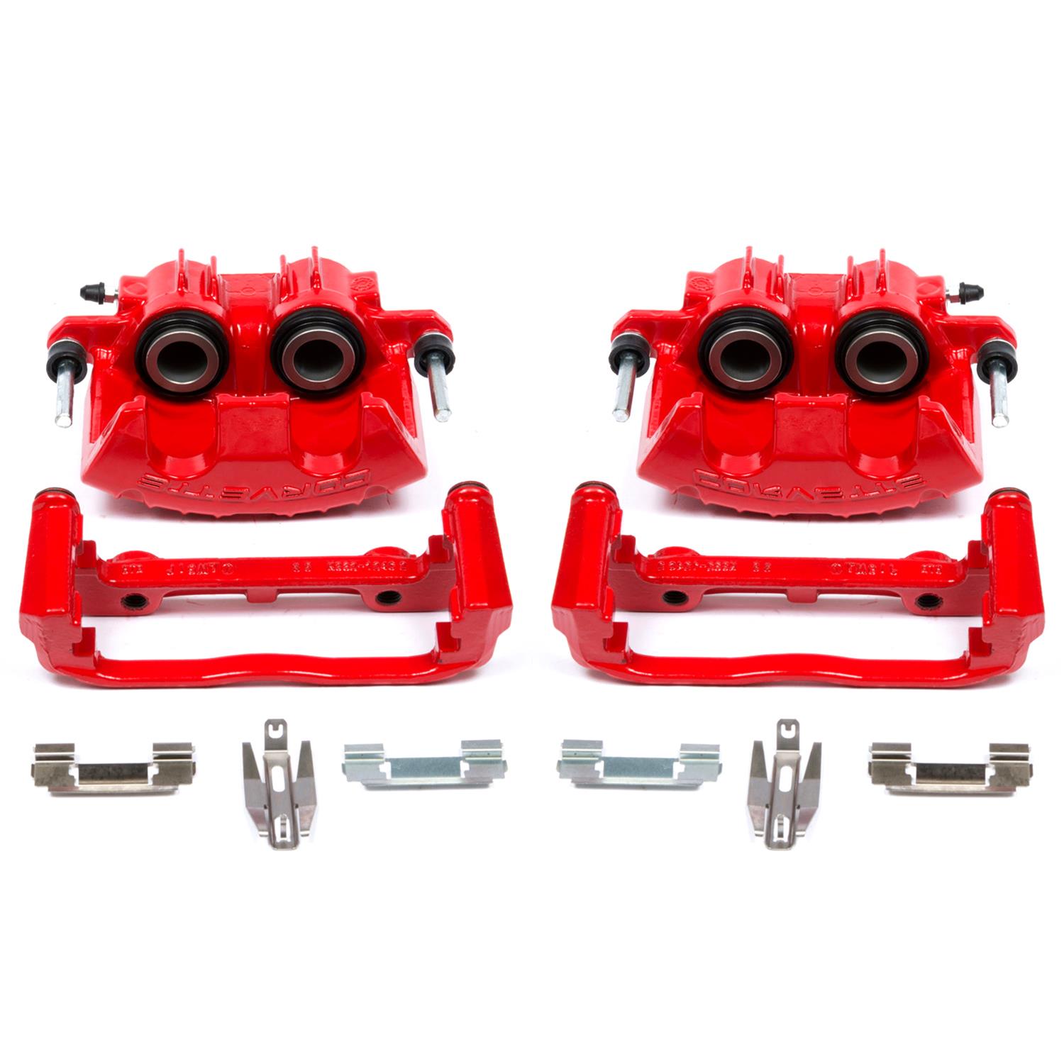 PowerStop Performance Powdercoated Brake Calipers for 1997-2004 CORVETTE - S4702 Disc Caliper, Performance, Aluminum, Red Powdercoated, 2-Piston, Chevy, Front, Pair thumbnail 5