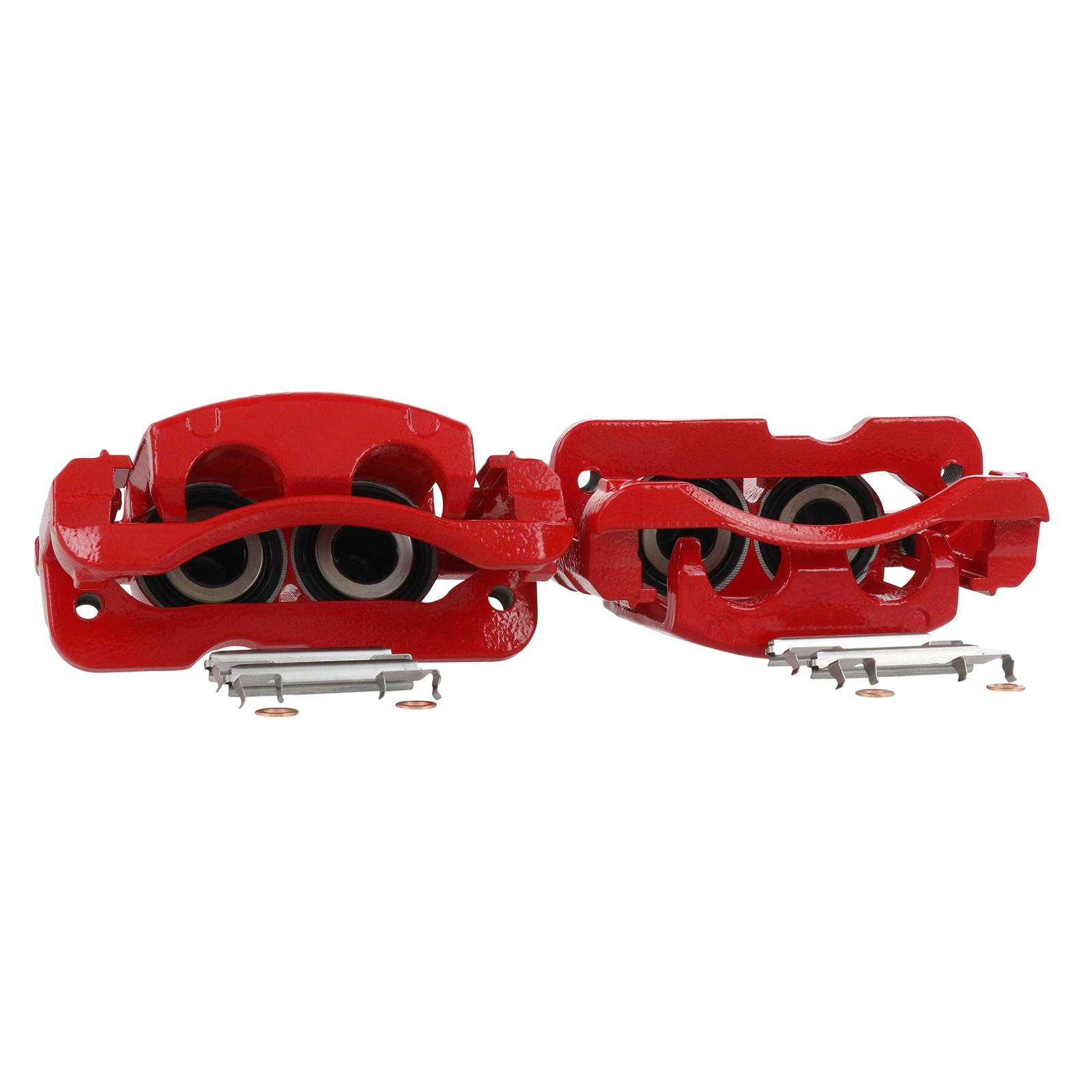 FRONT Performance Grade Red Powder Coated Semi-Loaded Caliper Assembly Pair Set CLHN01725 2 