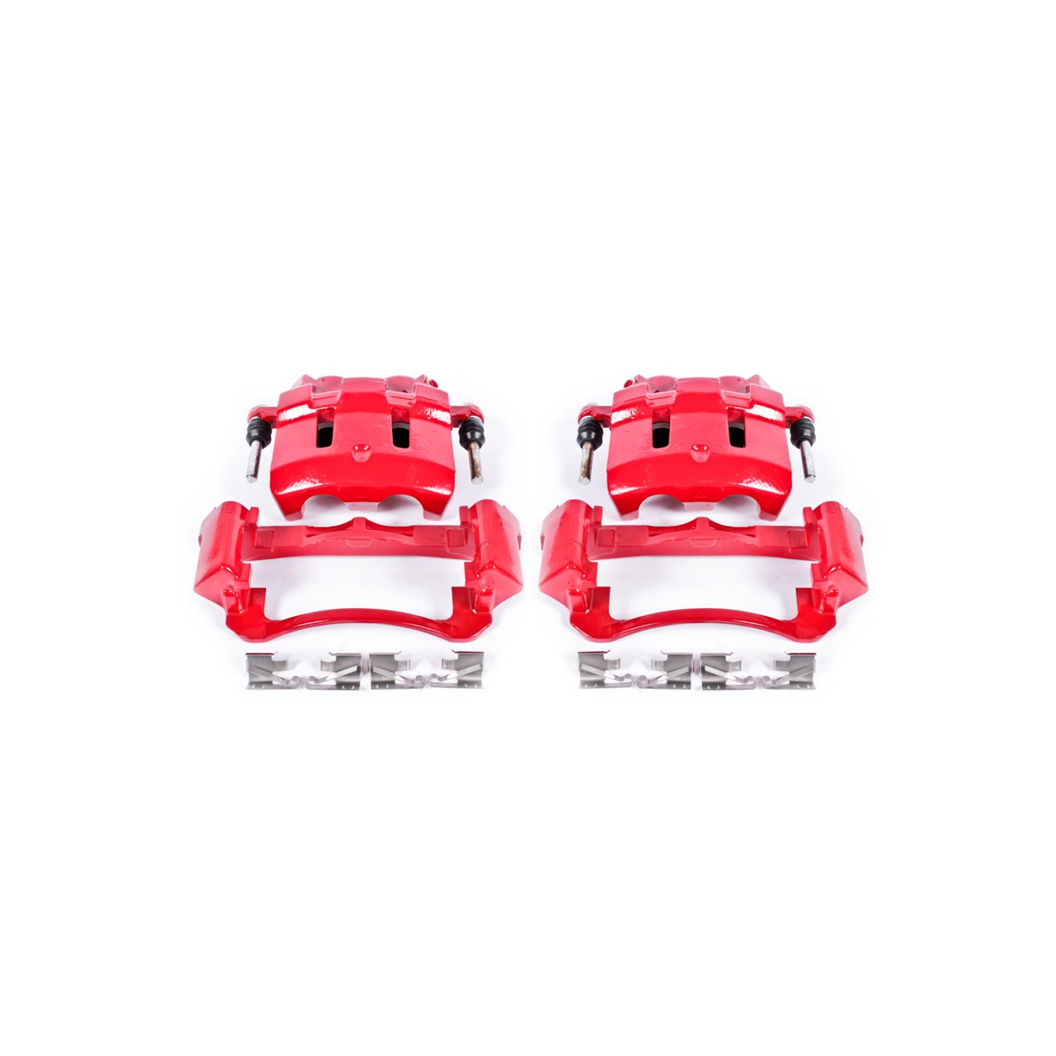 Powerstop S4790-Performance Brake Calipers Powder Coated Red-Front