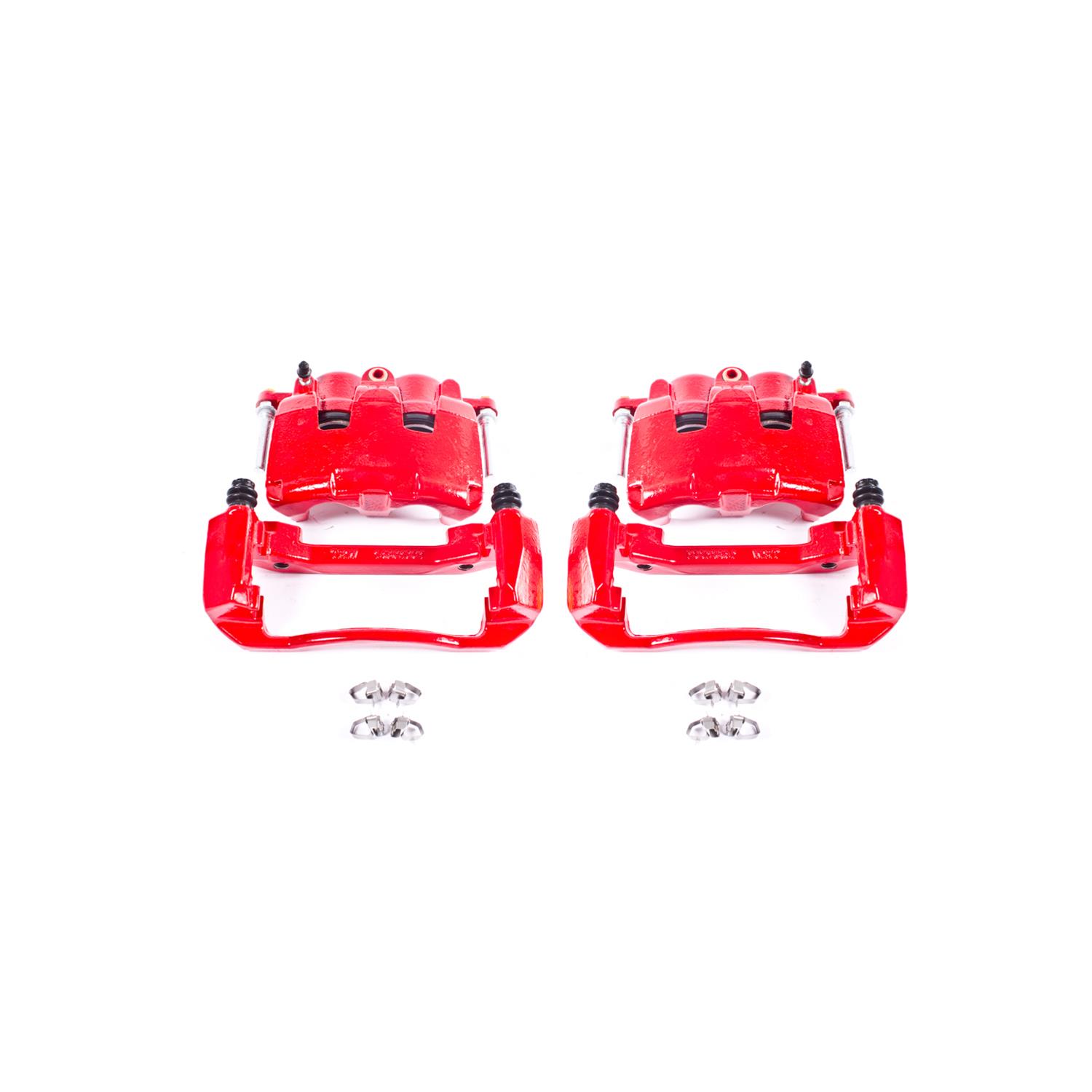 PowerStop Z23 Evolution Sport Brake Upgrade Kits with Calipers for 2005-2008 DAKOTA, 2006-2009 RAIDER - KC2193 Disc Kits, Kits, Front, Cross-drilled/Slotted Rotors, 2-piston Red Calipers, Dodge, Mitsubishi, Kit thumbnail 5
