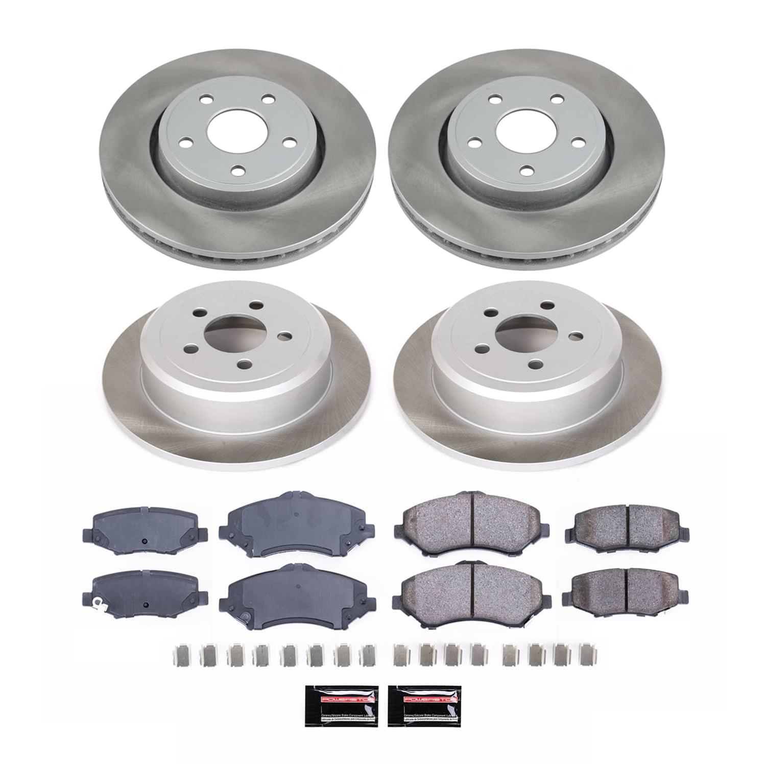 PowerStop Z17 Evolution Plus Semi-Coated Rotor Brake Kits for 2008-2012 LIBERTY, 2007-2011 NITRO - SC2832 and Pad Combo, Semi-Coated, Front and Rear, Solid Surface Rotors, Ceramic Pads, Dodge, Jeep, Kit thumbnail 5