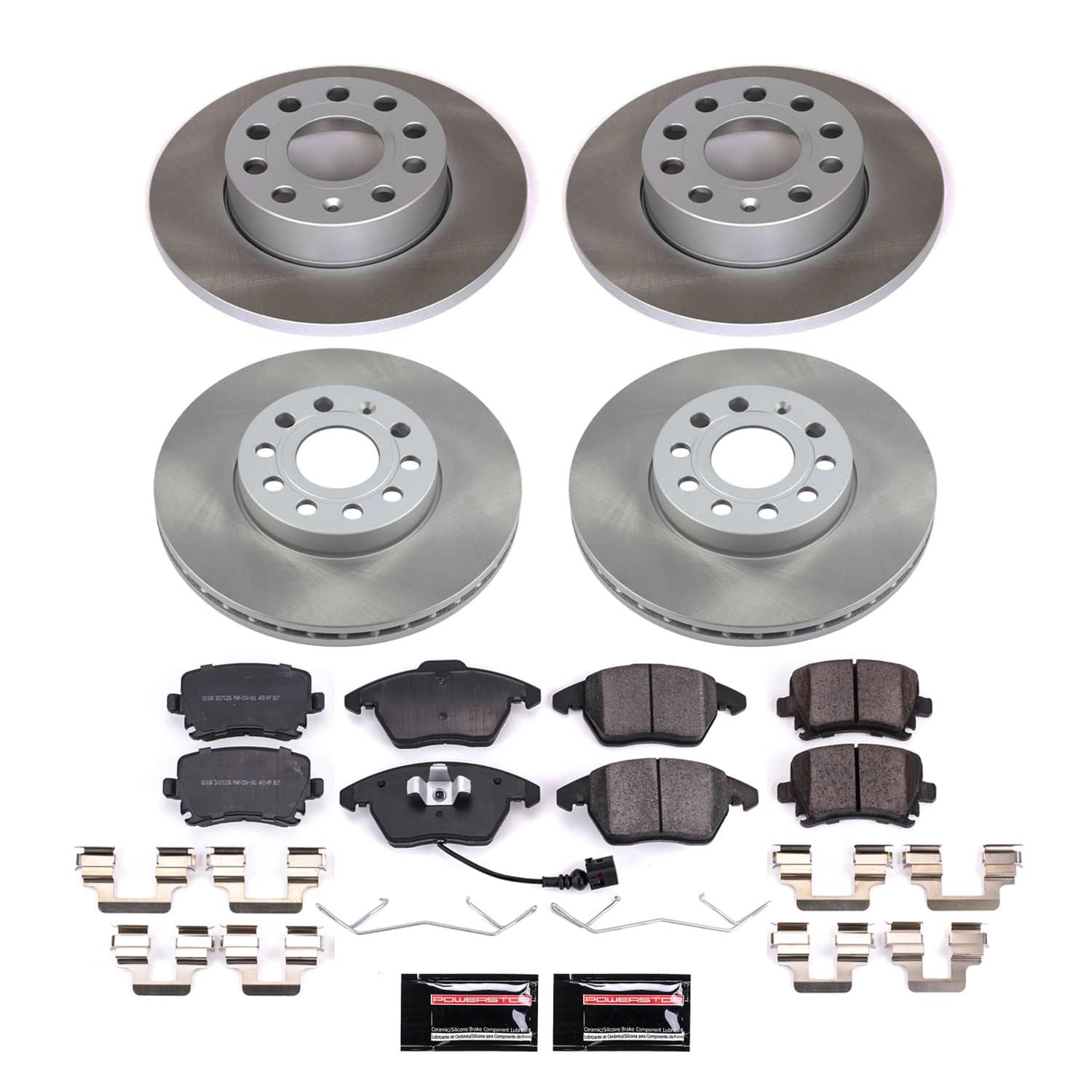 Power Stop 05-10 Volkswagen Jetta Front and Rear Semi-Coated Rotor Kit (1x psbSC4623, 1x psbSC4627)