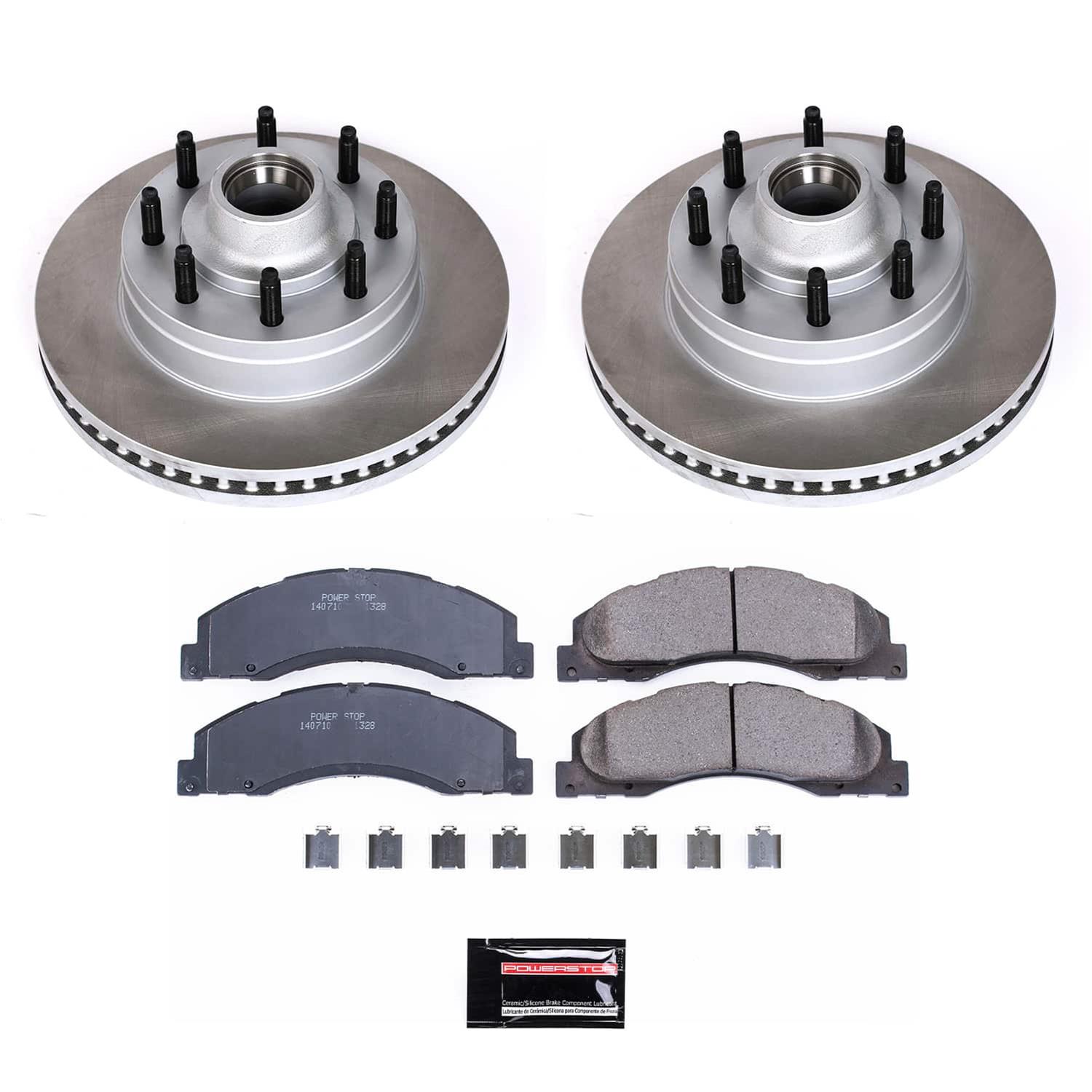 Power Stop 17-18 Ford E-450 Super Duty Front Semi-Coated Rotor Kit (1x psb17-1328, 2x psbAR82129SCR) thumbnail 5
