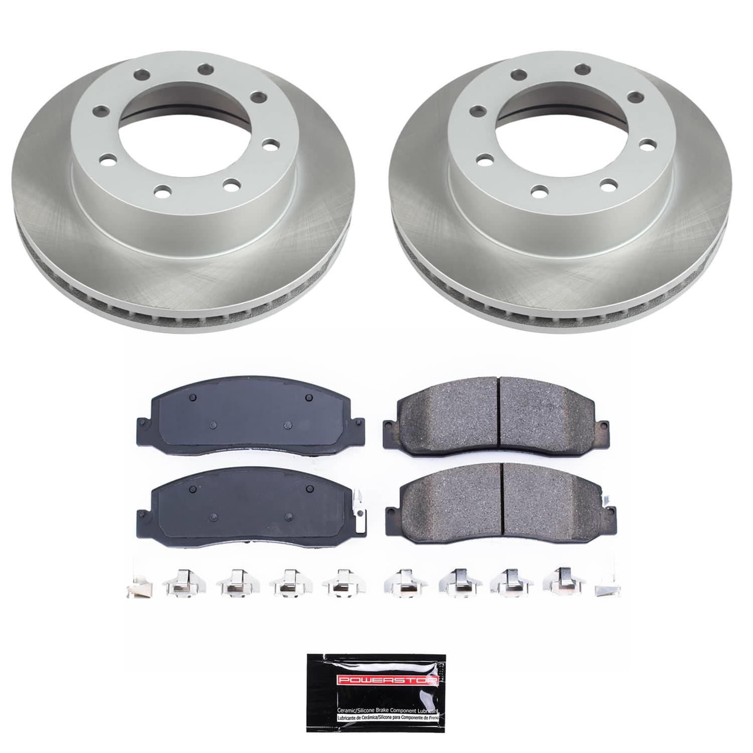 Power Stop 10-11 Ford F-350 Super Duty Front Semi-Coated Rotor Kit (1x psb17-1333, 2x psbAR85107SCR) thumbnail 5