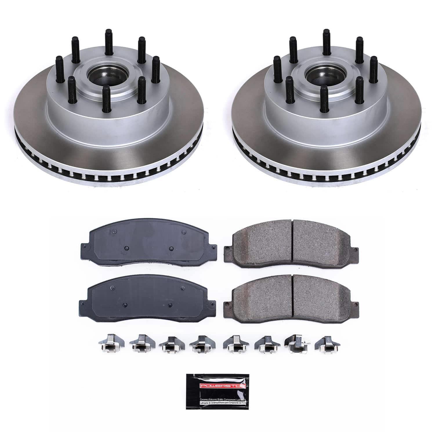 Power Stop 07-10 Ford F-350 Super Duty Front Semi-Coated Rotor Kit (1x psb17-1069, 2x psbAR85138SCR) thumbnail 4
