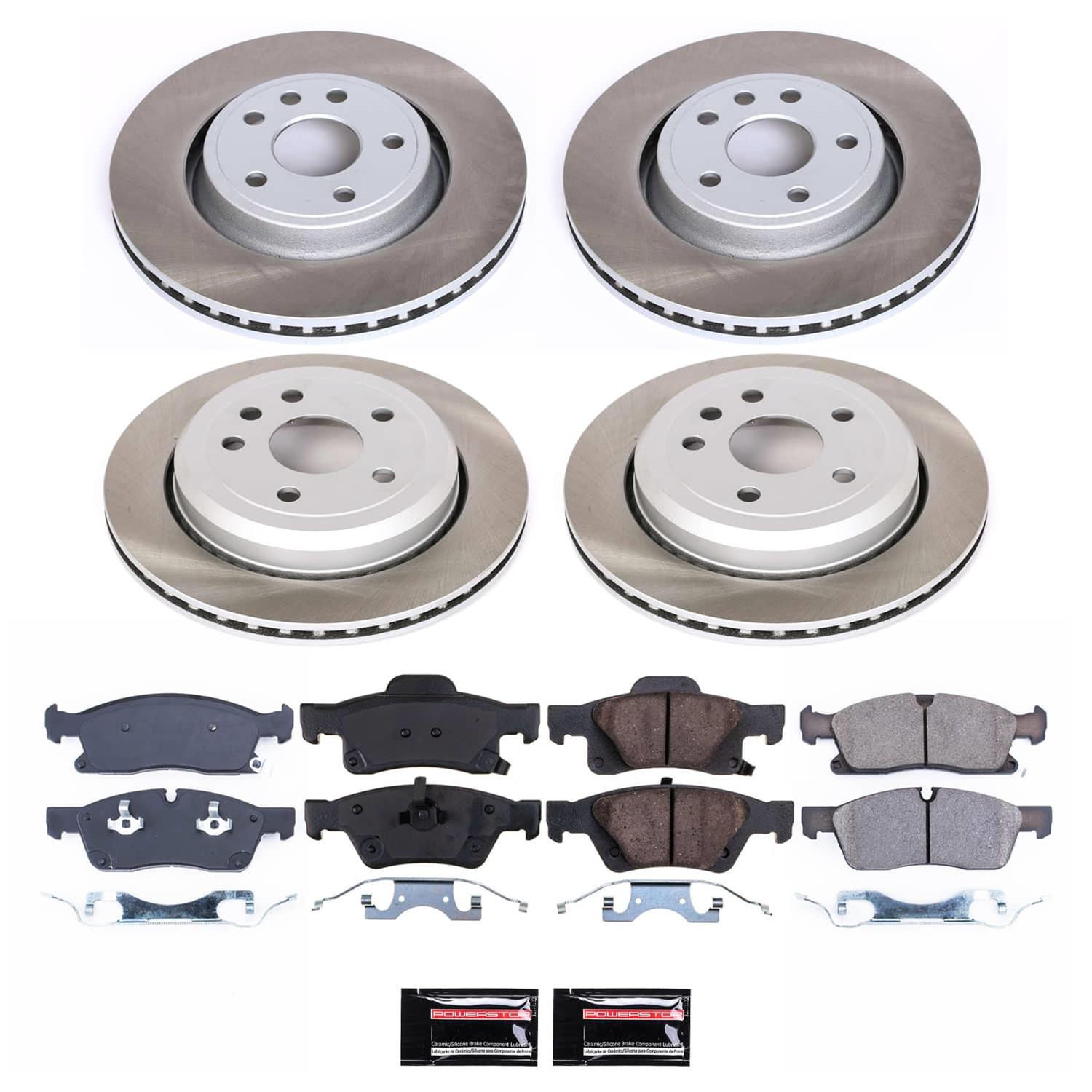 PowerStop Z17 Evolution Plus Semi-Coated Rotor Brake Kits for 2011-2020 DURANGO, 2011-2012 GRAND CHEROKEE - SC5955 and Pad Combo, Semi-Coated, Front and Rear, Solid Surface Rotors, Ceramic Pads, Dodge, Jeep, Kit thumbnail 4