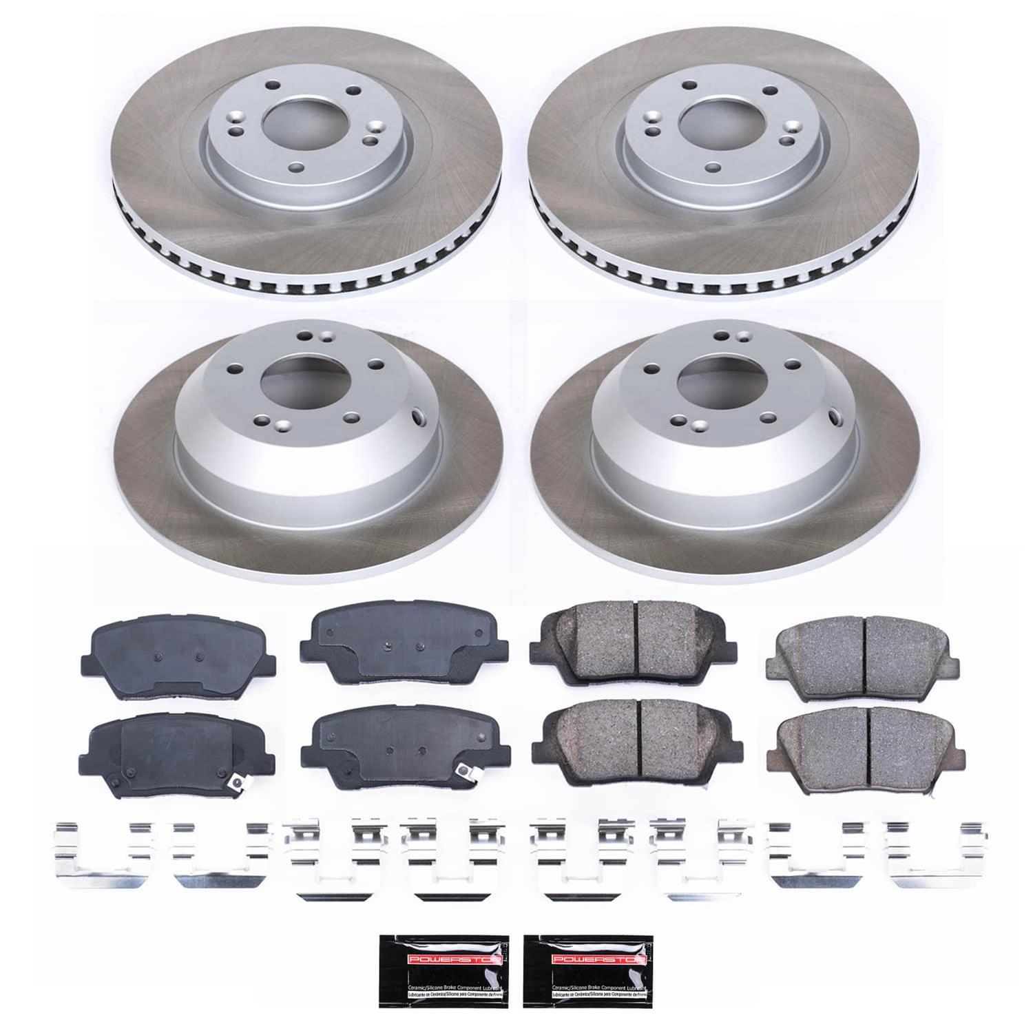 Power Stop 16-20 Kia Sorento Front and Rear Semi-Coated Rotor Kit (1x psbSC7062, 1x psbSC7064)
