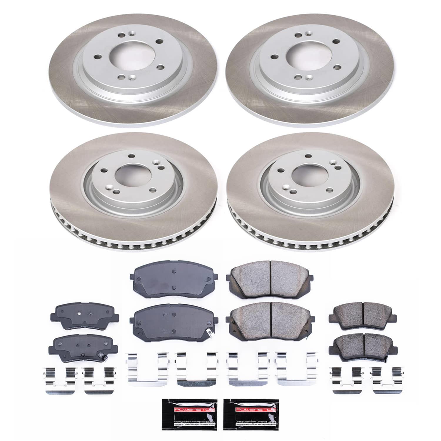 Power Stop 2015 Hyundai Sonata Front and Rear Semi-Coated Rotor Kit (1x psbSC6985, 1x psbSC7083) thumbnail 5