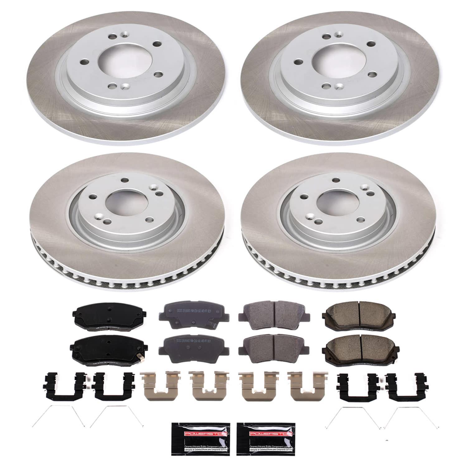 Power Stop 16-19 Hyundai Sonata Front and Rear Semi-Coated Rotor Kit (1x psbSC7509, 1x psbSC7524) thumbnail 5