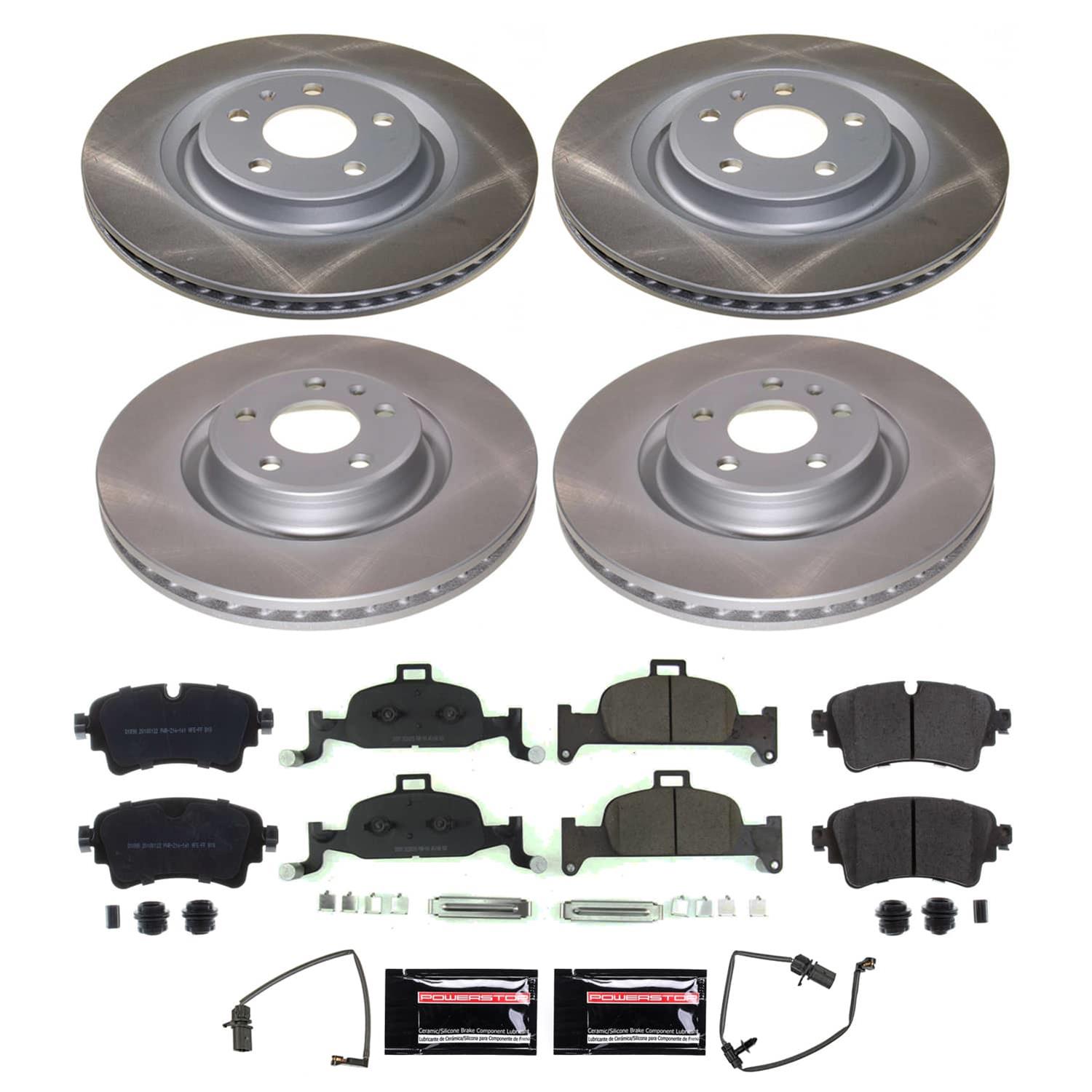 Power Stop 17-18 Audi A4 Front and Rear Semi-Coated Rotor Kit (1x psbSC7431, 1x psbSC7648) thumbnail 5