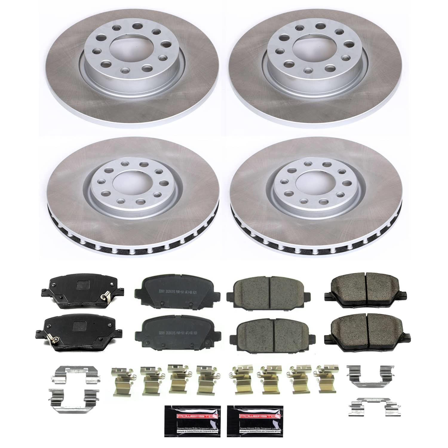 Power Stop 17-22 Jeep Compass Front and Rear Semi-Coated Rotor Kit (1x psbSC7299, 1x psbSC7736) thumbnail 2
