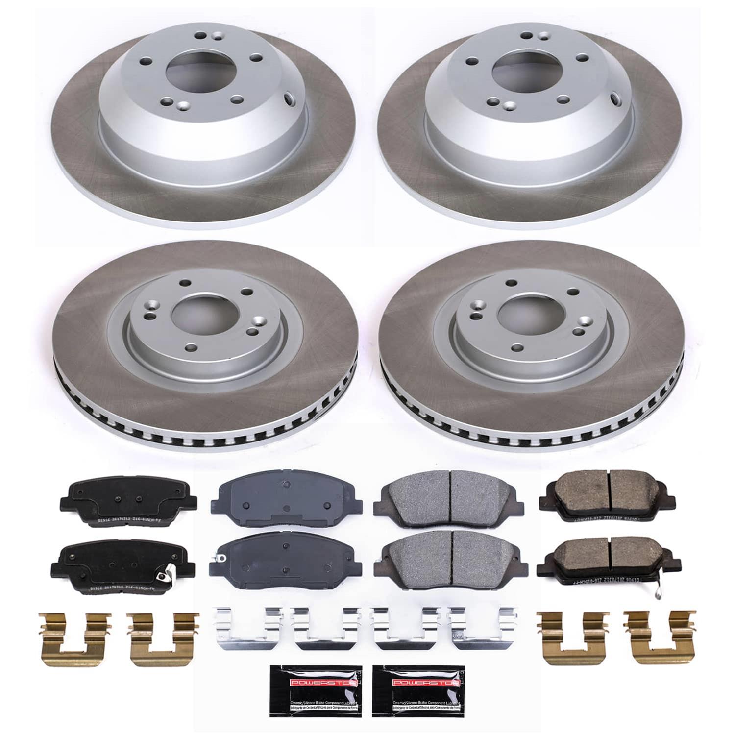 Power Stop 2019 Hyundai Santa Fe XL Front and Rear Semi-Coated Rotor Kit (1x psbSC7513, 1x psbSC8283) thumbnail 5