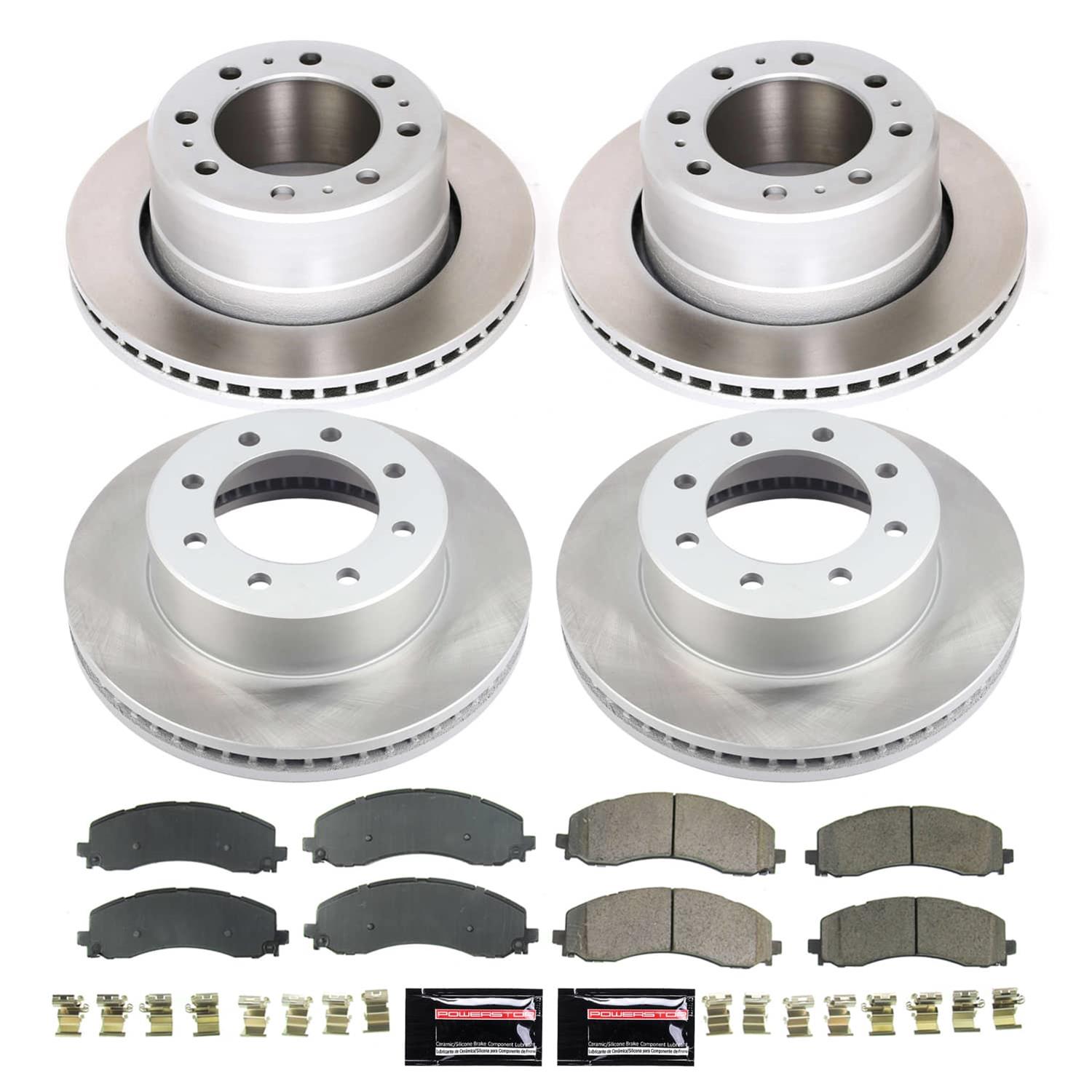 Power Stop 19-22 Ram 2500 Front and Rear Semi-Coated Rotor Kit (1x psb17-2223, 1x psb17-2225, 2x psbAR8373SCR, 2x psbAR8374SCR) thumbnail 5