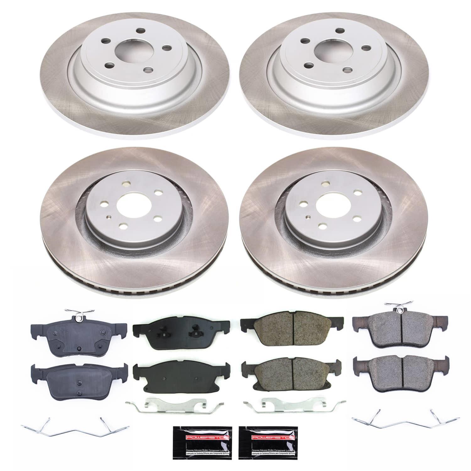 Power Stop 17-20 Lincoln MKZ Front and Rear Semi-Coated Rotor Kit (1x psbSC7144, 1x psbSC8960) thumbnail 5