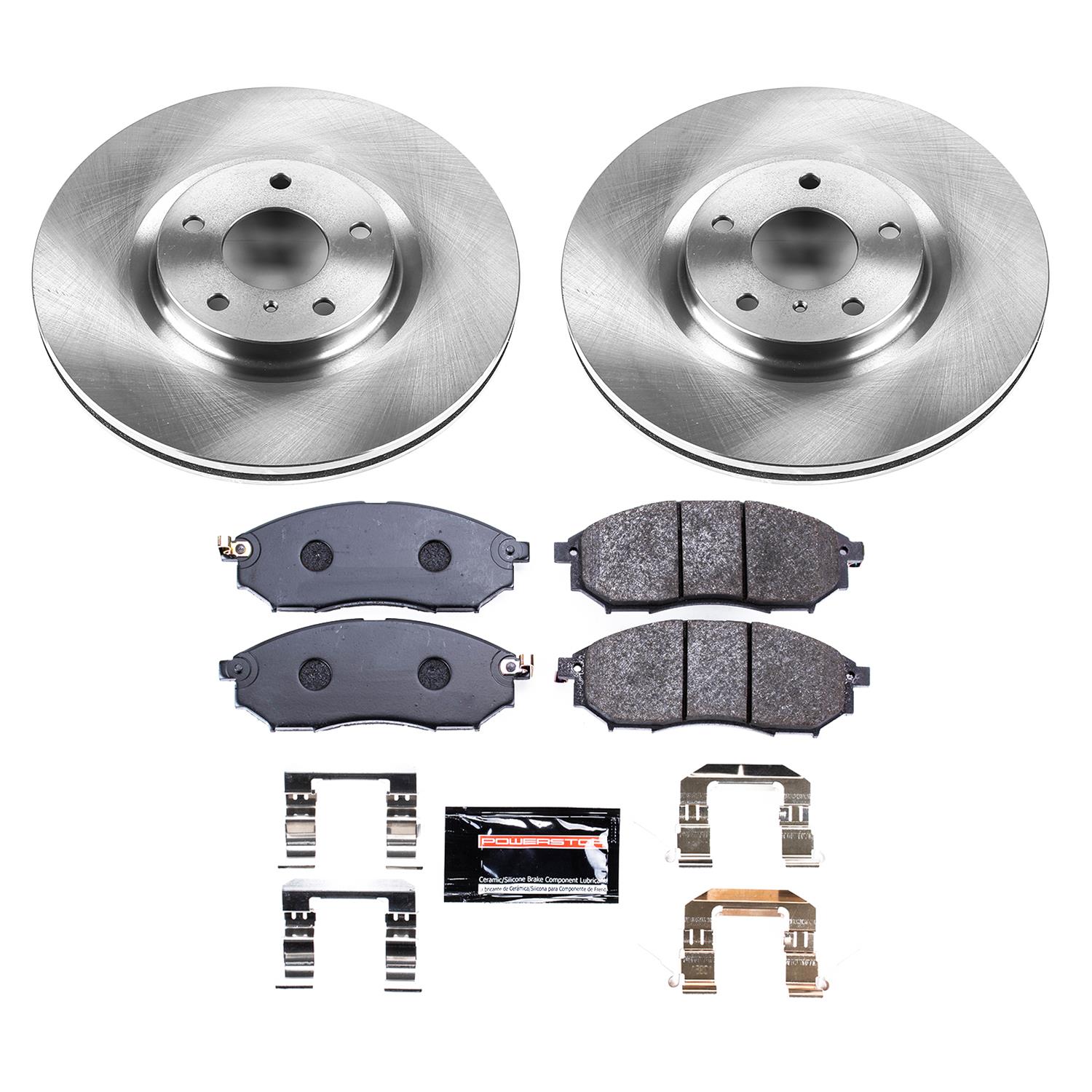 PowerStop Track Day Brake Kits TDBK114 Rotor and Pad Combos, Day, Front/Rear, Solid Surface Rotors, Carbon Metallic Pads, for Infiniti, for Nissan, Kit thumbnail 4