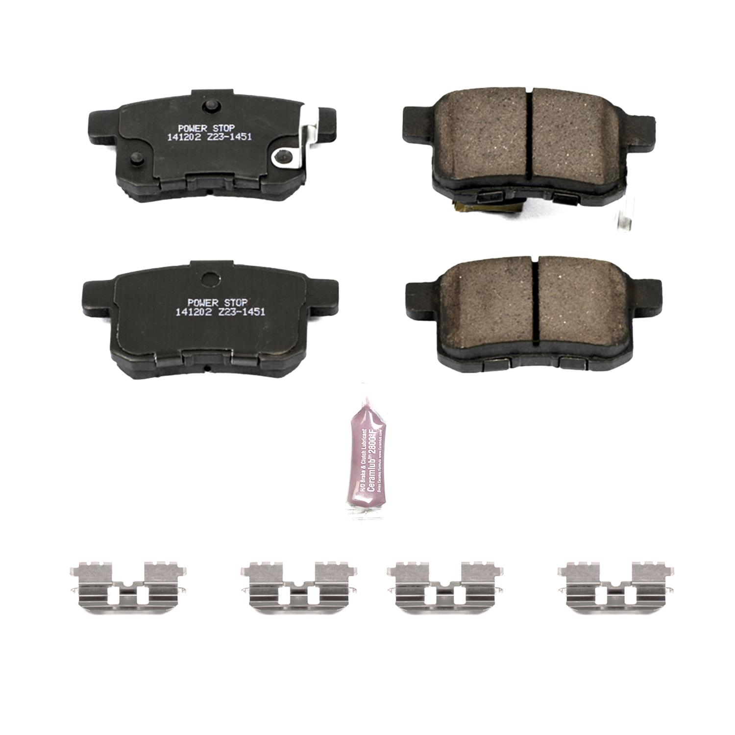 Power Stop K8009 Front And Rear Z23 Carbon Fiber Brake Pads With