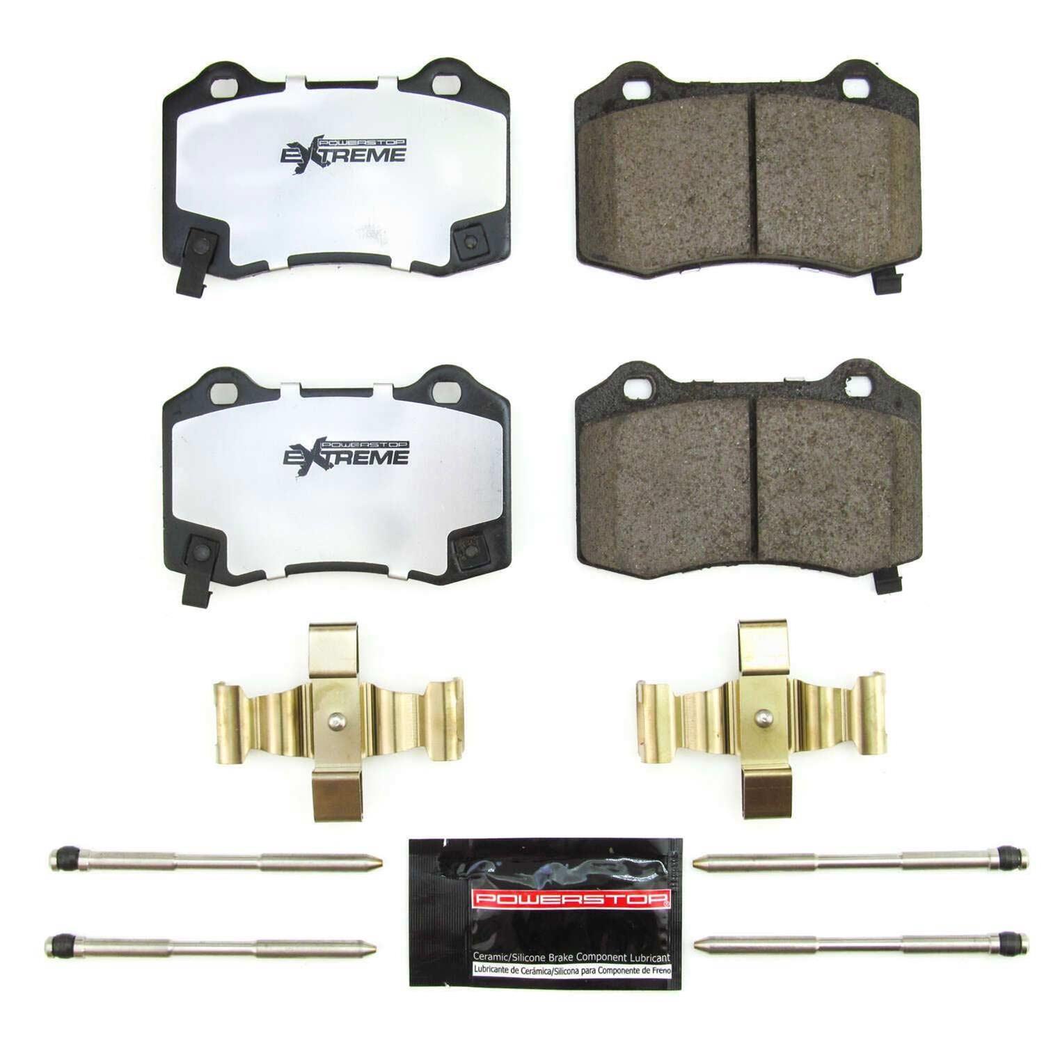 Power Stop Z26-2144, Z26 Street Warrior RearCarbon Fiber Ceramic Brake Pads With Hardware