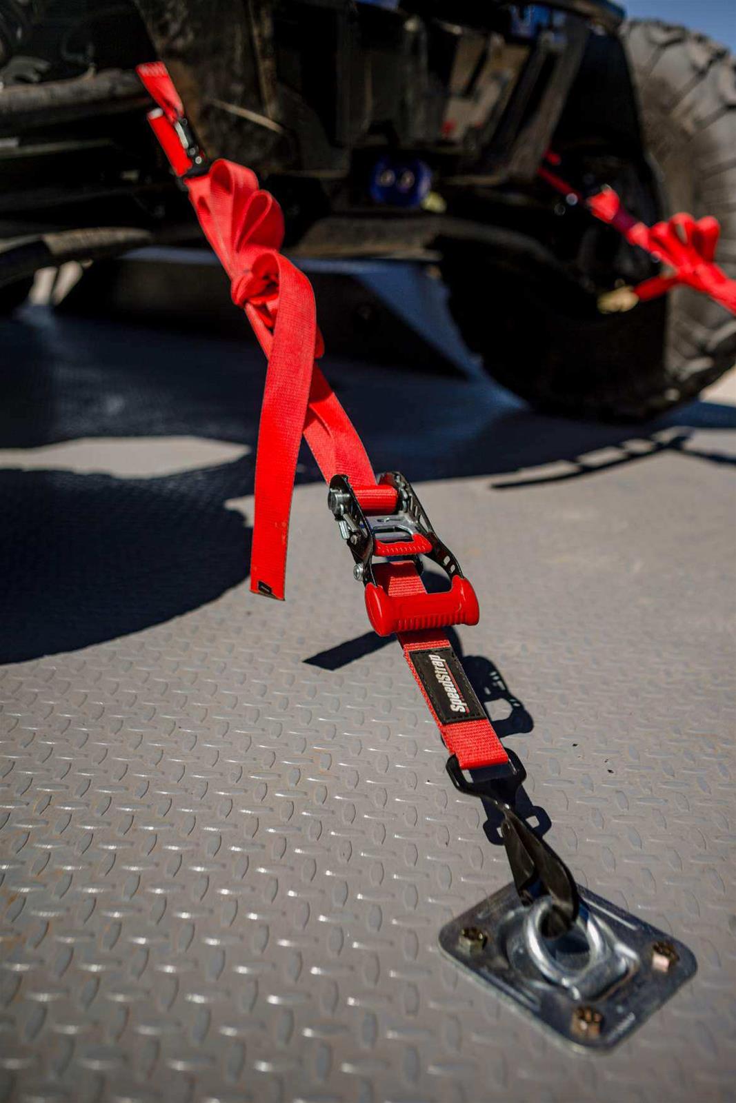 PRP Seats SpeedStrap Ratchet Tie-Downs 15223-2 Tie-Down Straps, SpeedStrap, Ratchet, S-Hook, Retention Clip, Soft Tie, 1.5 in. Width, 10 ft. Length, 1,333 lbs. Working Load Rating, Red, Pair thumbnail 3