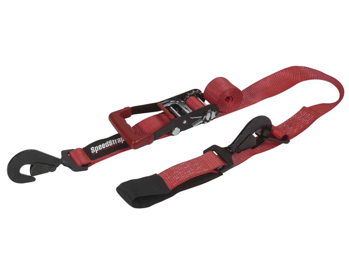 PRP Seats SpeedStrap Ratchet Tie-Down and Axle Strap Combos 27013 Straps, SpeedStrap, with Strap, Ratchet, Twisted Snap Hook, Protective Sleeve, 2 in. Width, 10 ft. Length, Red, Each thumbnail 3