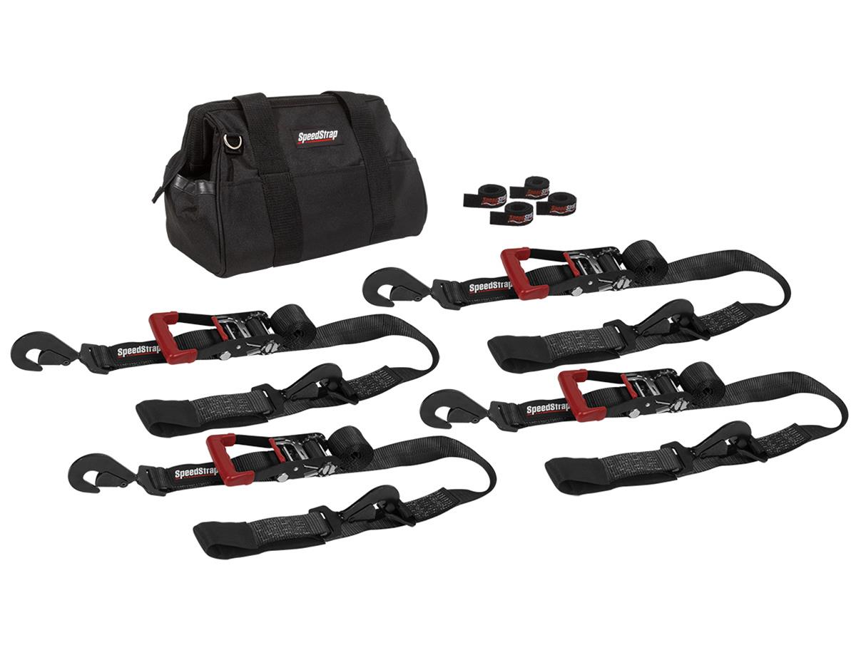 PRP Seats SpeedStrap Off-Road Tie-Down Kits 71730 Straps, SpeedStrap, Off-Road, Four 10 ft. Tie-Downs with Axle Straps, Ratchet, Twisted Snap Hook, Black, Four SpeedWraps, Storage Bag, Kit thumbnail 3