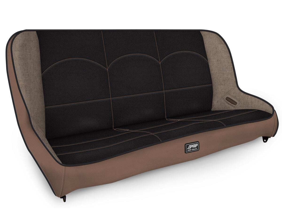 PRP Jeep CJ7/YJ Low Back Rear Bench - Tan / Black