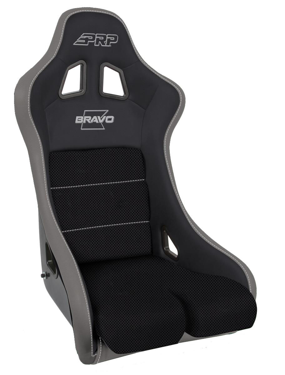 PRP Bravo Composite Seat- Black/Grey (PRP Silver Outline/Bravo Silver- Silver Stitching) thumbnail 2