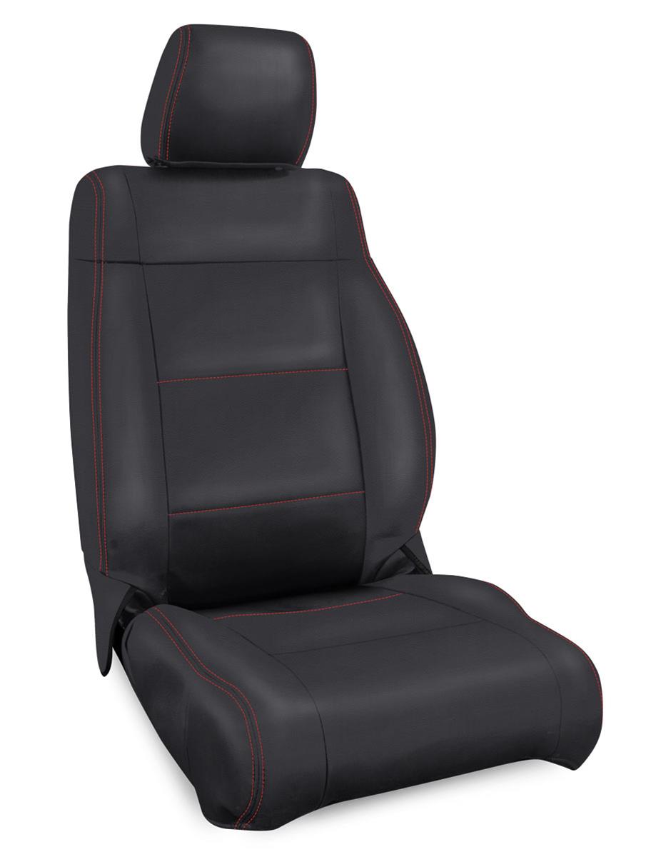 PRP 13-18 Jeep Wrangler JK Front Seat Covers/2 door or 4 door (Pair) - Black with Red Stitching