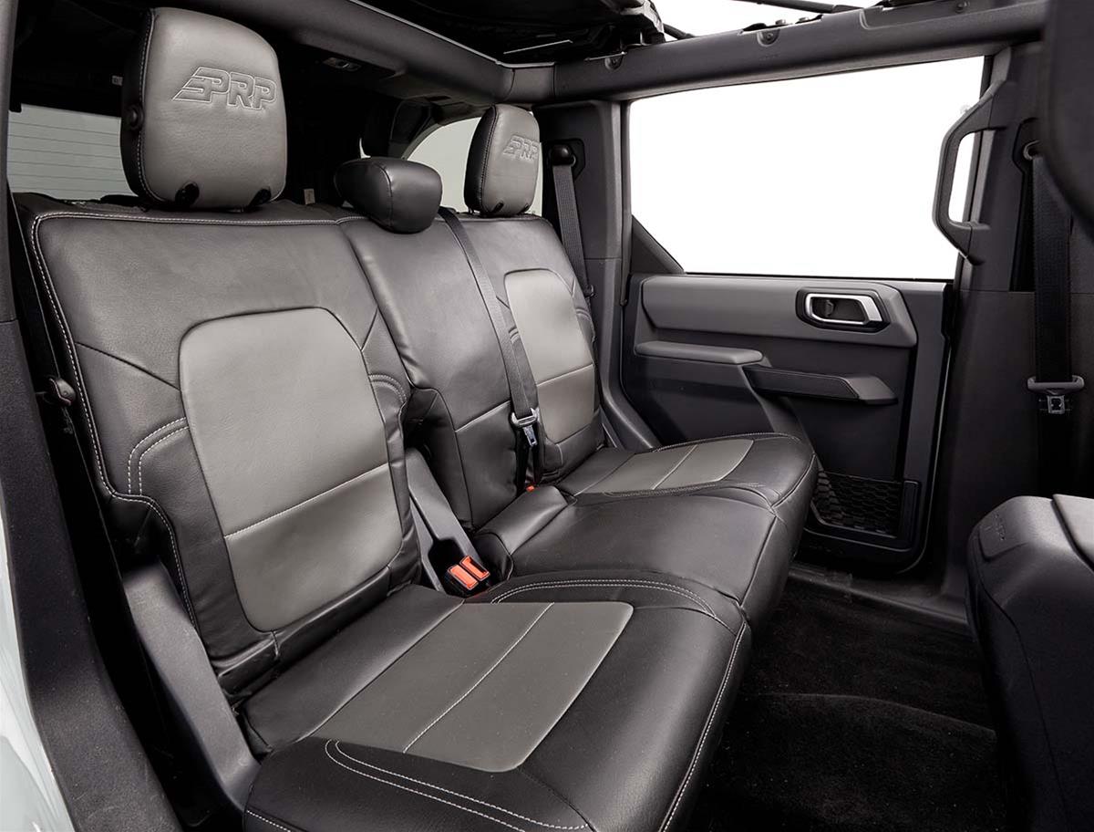 PRP Seat Covers B061-03 Rear Bench for 2021+ Ford Bronco, 4 Door - Black and Grey thumbnail 2