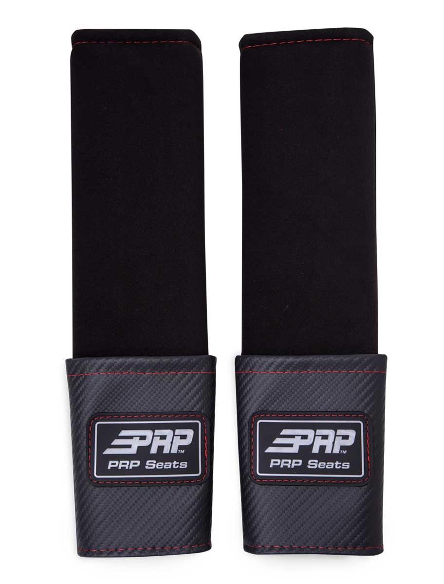 PRP Seats Pocketed Seat Belt Pads H61-RED Components, Pad with Pocket, Black, Red Trim, Pair