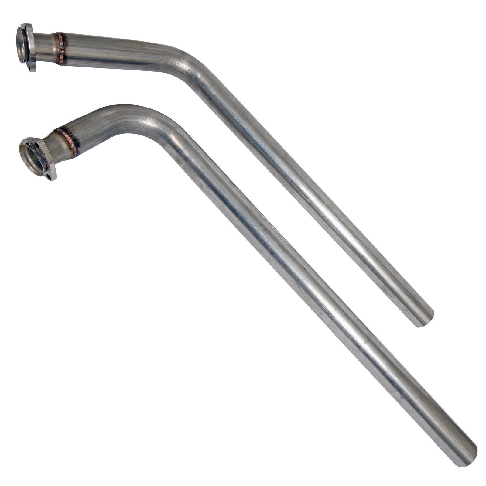 Pypes Stainless Steel Exhaust Downpipes DGU13S Downpipes, Steel, Mounts to Cast Iron Manifolds, Natural, 2.5 in. Diameter, 3-bolt, Buick, Chevy, Oldsmobile, Pontiac, Pair