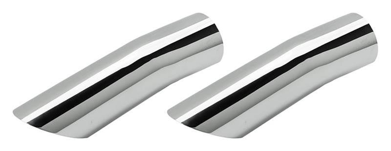 Pypes Stainless Steel Round, Polished 2.50 Inch Exhaust Tip EVT154 Tips, Steel, Polished, Slant Cut, in. Inlet, in. Outlet, Chevrolet, 5.7L, 7.0L, Pair thumbnail 2