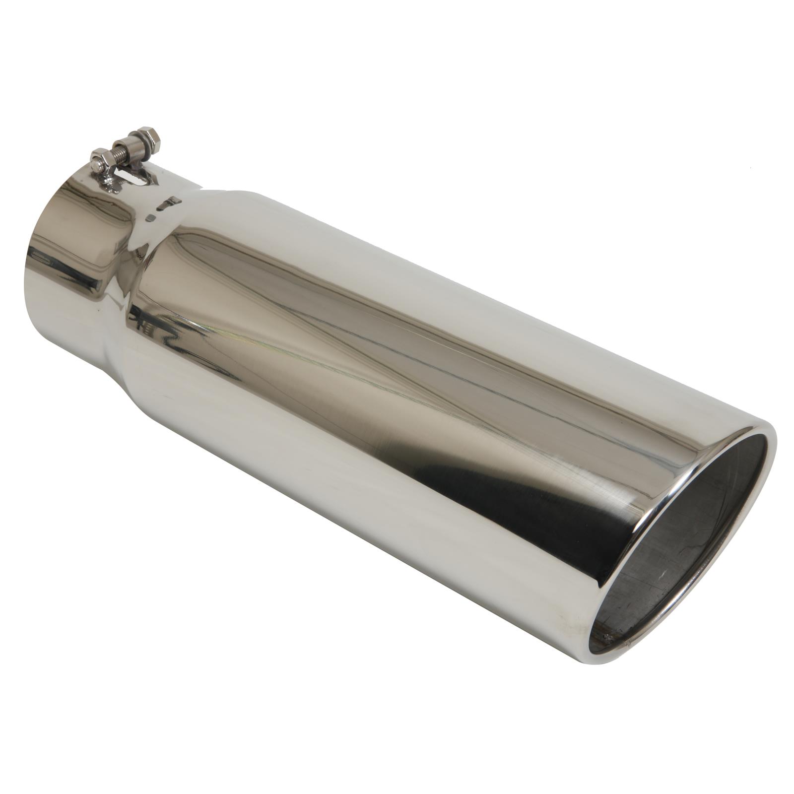 Pypes Monster Truck Tips Round, Polished 4 Inch Exhaust Tip EVT406-18 Tip, Stainless Steel, Polished, 4.00 in. Inside Diameter, Each