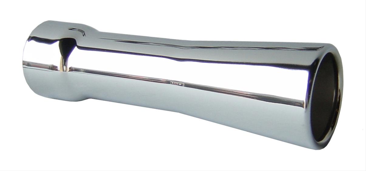Pypes Stainless Steel Round, Polished 2.50 Inch Exhaust Tip EVT40 Tips, Steel, Polished, Slant Cut, 2.5 in. Inlet, 3.5 in. Outlet, Pair