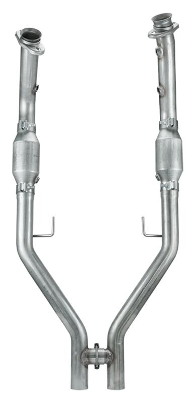 Pypes Performance Exhaust Crossover Pipes HFM55E Hpipe with cat conv,Exhaust H Pipe Catted For Long Tubes 05-10 Mustang 2.5 in H-Pipe Hardware Incl Natural 409 Stainless Steel