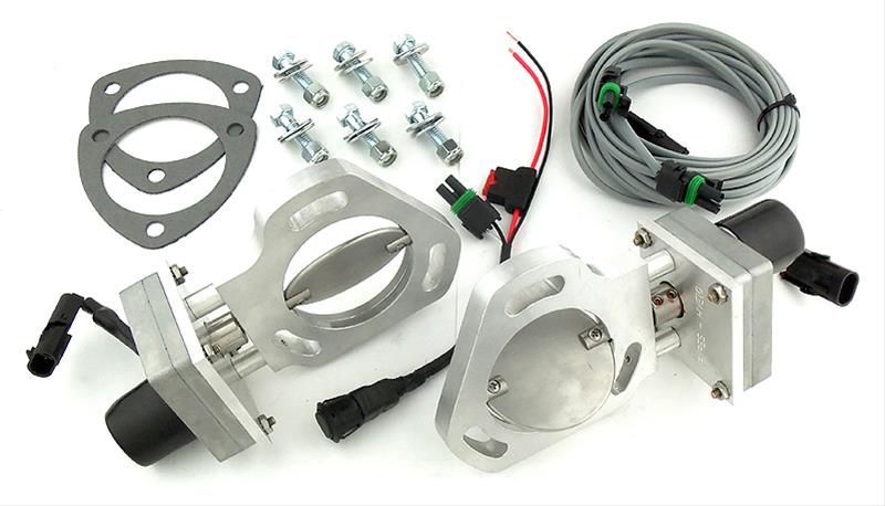 Pypes Electric Cutouts HVE10 Exhaust Cutouts, Electric, Aluminum, Stainless Steel, Bolt-On, 3 in. Diameter, Bolts and Gaskets, Pair thumbnail 2