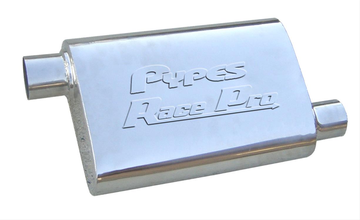 Pypes Race Pro 304 Stainless Steel 2.5 Inch Muffler MVR10S Muffler, Series, Steel, Polished, in. Offset Inlet/2.5 in. Offset Outlet, Each thumbnail 2