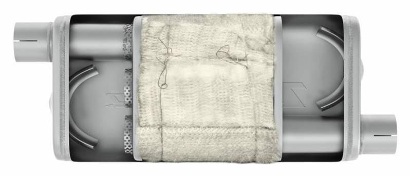 Pypes Turbo Pro 409 Stainless Steel 2.5 Inch Muffler MVT30 Muffler, Pro, in. Offset Inlet/2.5 in. Offset Outlet, Steel, Natural, Each