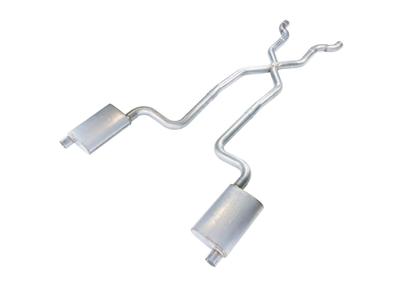 Pypes Violator Dual Exhaust Systems SCC12V System, Violator, Header Back, Stainless Steel, Natural, X-Pipe, Chevy, Kit