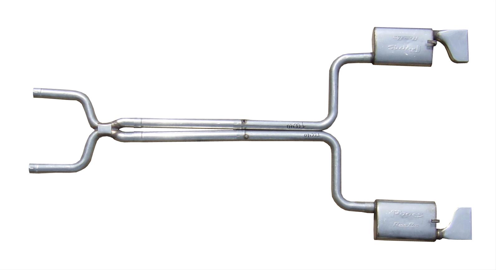 Pypes Race Pro Dual Exhaust Systems SCC40R System, Pro, Header-Back, Natural Stainless Steel, Natural Tips, Chevy, 5.7L, Kit