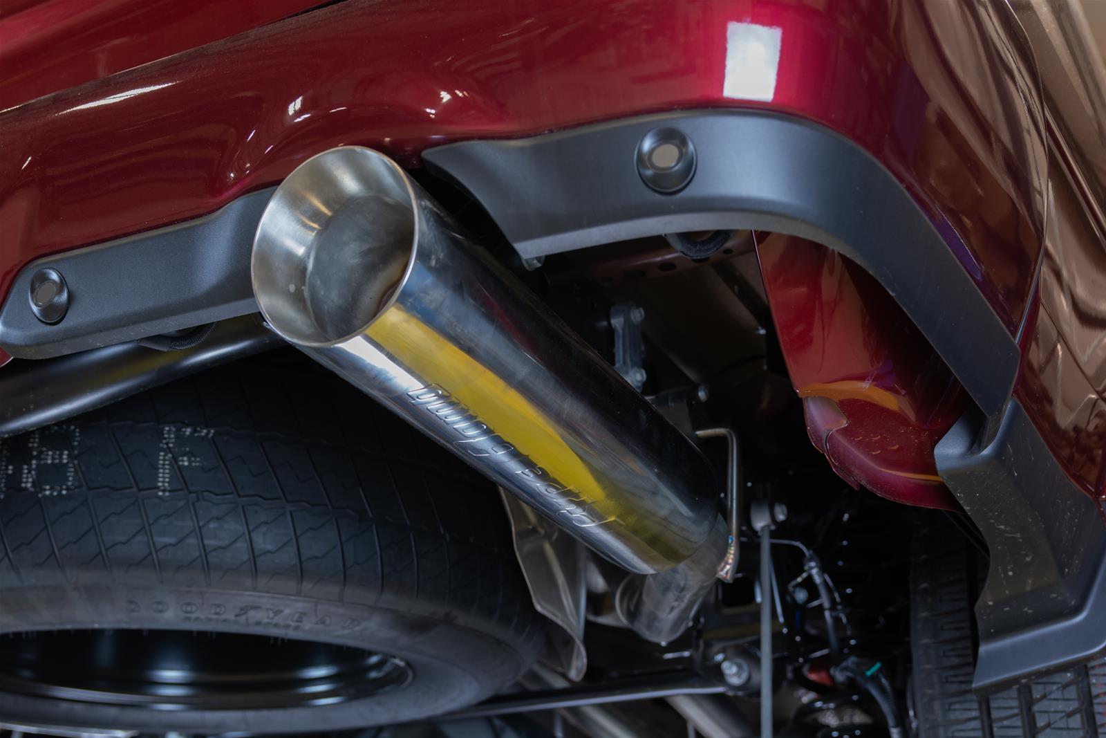 Pypes Pype Bomb Exhaust Systems SDT23V SystemsMandrel Bent 3" Midpipe to 2.5" Tailpipes; 16 Gauge 409 Stainless Steel Tubing; 304 SS 4.5" Tips;2019-2020 5.7L RAM 1500 thumbnail 4