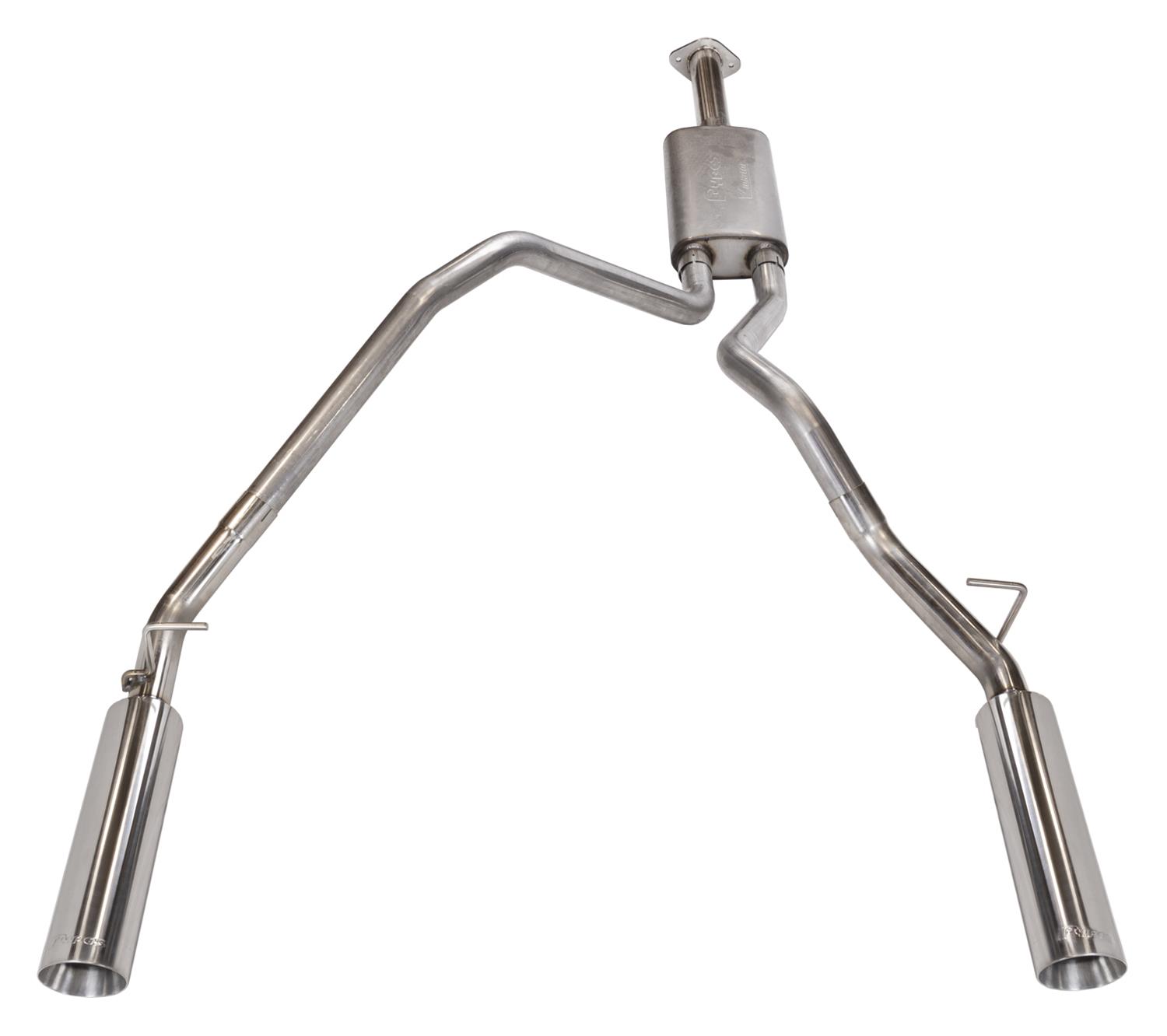 Pypes Pype Bomb Exhaust Systems SDT23VB SystemMandrel Bent 3" Midpipe to 2.5" Tailpipes;16 Gauge 409 SSTubing; 304 SS Black 4.5" 2019-2020 5.7L RAM 1500 violator muffler