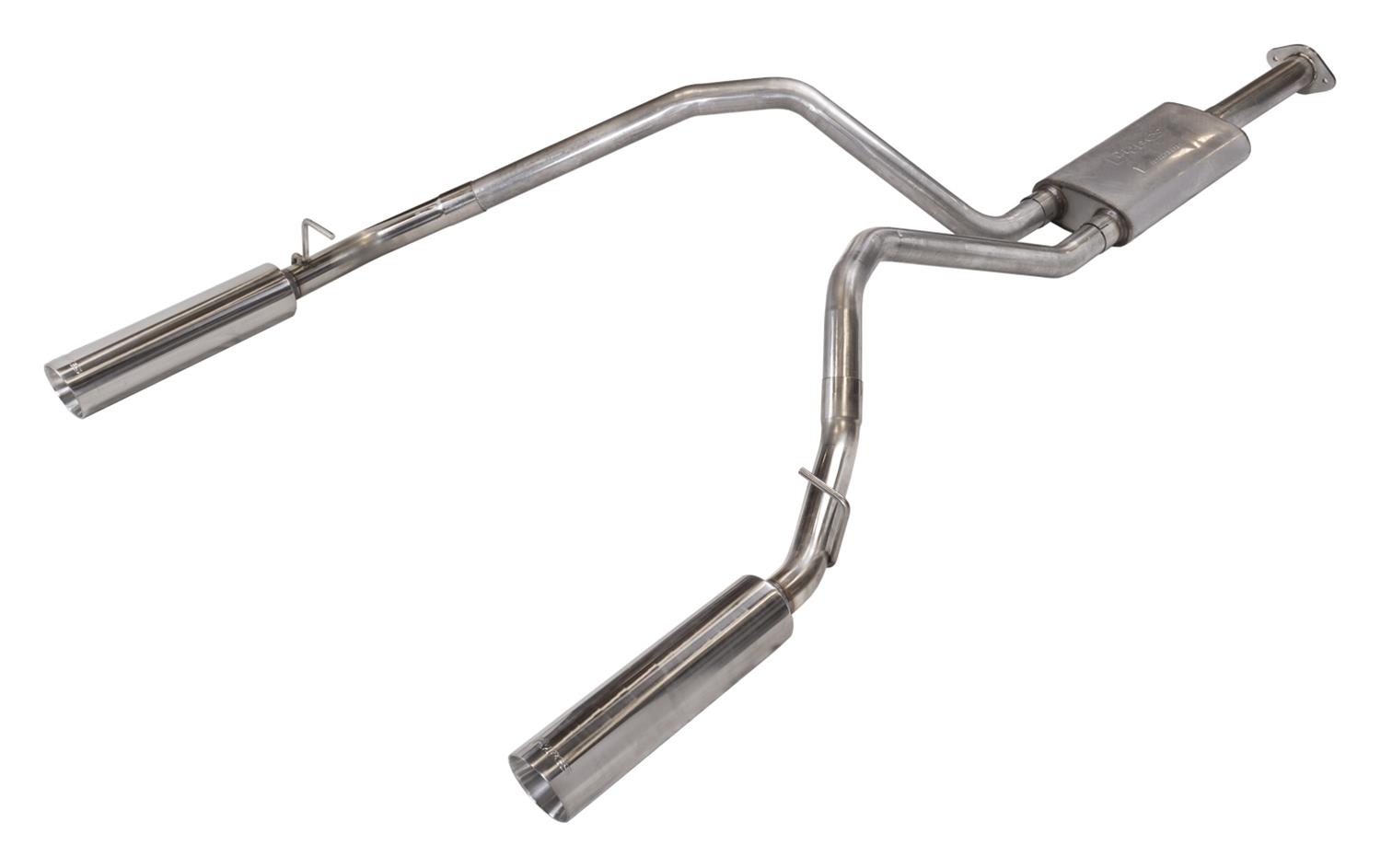 Pypes Pype Bomb Exhaust Systems SDT23VB SystemMandrel Bent 3" Midpipe to 2.5" Tailpipes;16 Gauge 409 SSTubing; 304 SS Black 4.5" 2019-2020 5.7L RAM 1500 violator muffler thumbnail 2