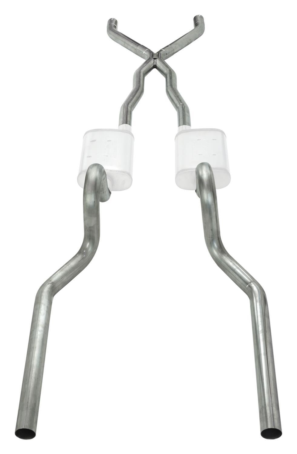 Pypes Header/Crossmember-Back Exhaust Systems SFC01 Crossmember Back w/X-Pipe System; Split Rear Dual Exit; 2.5 in. Intermediate And Tail Pipe; No Mufflers/Hardware Incl.; Tip Not Incl.; thumbnail 3