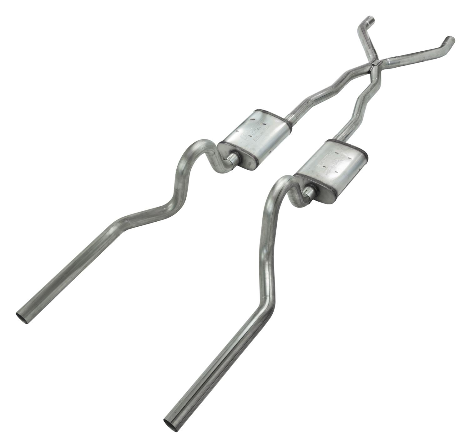 Pypes Violator Dual Exhaust Systems SFC01V Crossmember Back w/X-Pipe System; Split Rear Exit; 2.5 in. Intermediate And Tail Pipe; Mufflers/Hardware Incl.; Tip Not Incl.;