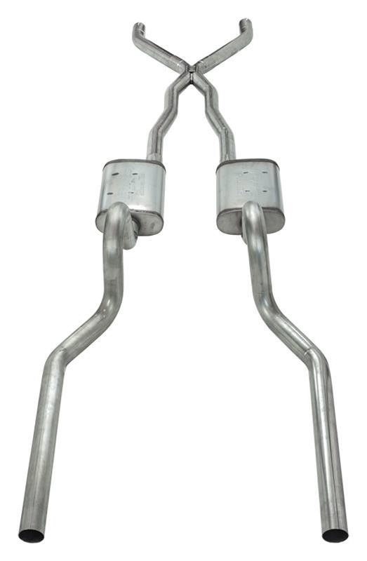 Pypes Race Pro Dual Exhaust Systems SFC01R Crossmember Back w/X-Pipe System; Split Rear Exit; 2.5 in. Intermediate And Tail Pipe; Mufflers/Hardware Incl.; Tip Not Incl.; thumbnail 4