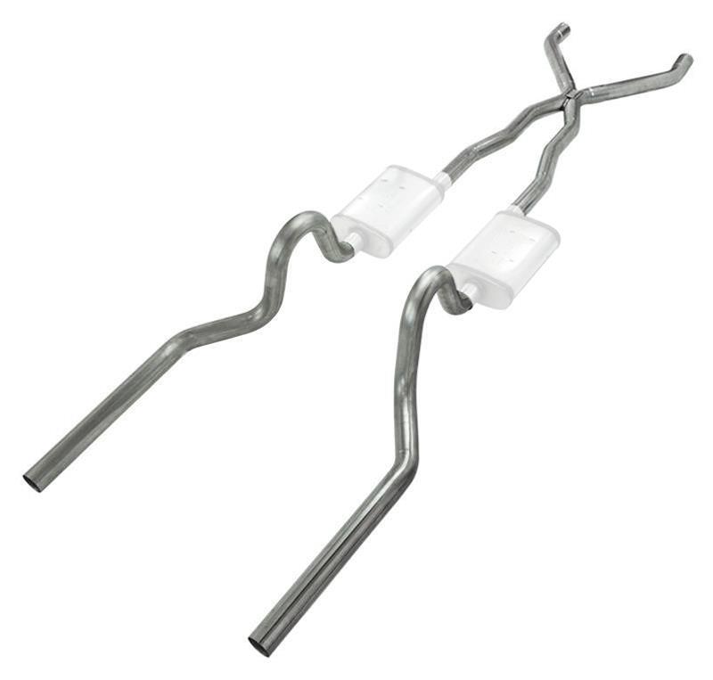 Pypes Header/Crossmember-Back Exhaust Systems SFC01S Crossmember Back Dual, w/X-Pipe System, Split Rear Dual Exit; 2.5 in. Street Pro Mufflers/Hardware, Tips Not Incl., Kit thumbnail 2
