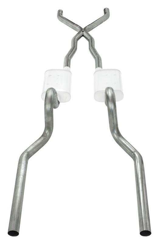 Pypes Header/Crossmember-Back Exhaust Systems SFC01S Crossmember Back Dual, w/X-Pipe System, Split Rear Dual Exit; 2.5 in. Street Pro Mufflers/Hardware, Tips Not Incl., Kit thumbnail 4