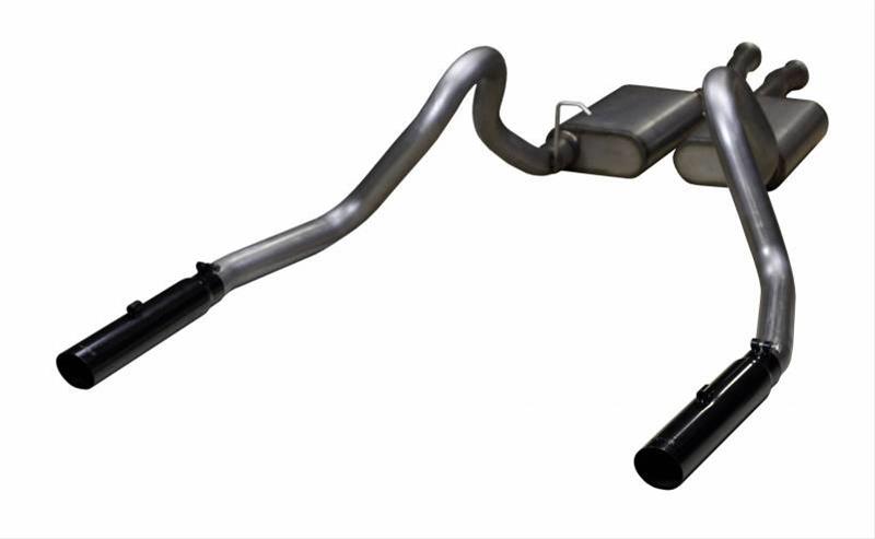 Pypes Violator Dual Exhaust Systems SFM16VB System, Violator, Cat-Back, Stainless Steel, Natural, Black Powdercoated Tips, Ford, 5.0L, Kit thumbnail 2