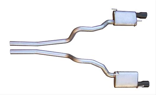 Pypes Violator Dual Exhaust Systems SFM62VB System, Violator, Cat-Back, Stainless Steel, Natural, Black Powdercoated Tips, Ford, 4.6L, Kit thumbnail 2