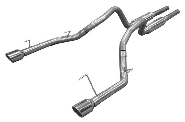 Pypes Mid Muffler Exhaust Systems SFM66 System, Bullet, Cat-Back, Stainless Steel, Natural, Polished Tips, Ford, 4.6L, Kit thumbnail 2